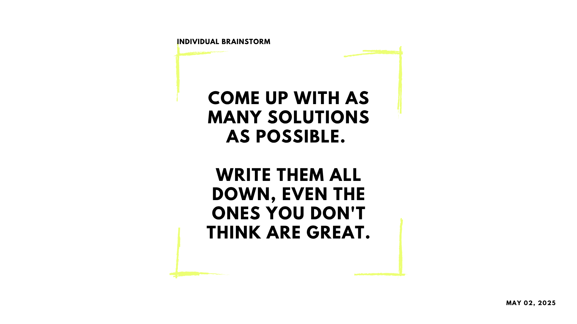 Individual brainstorm