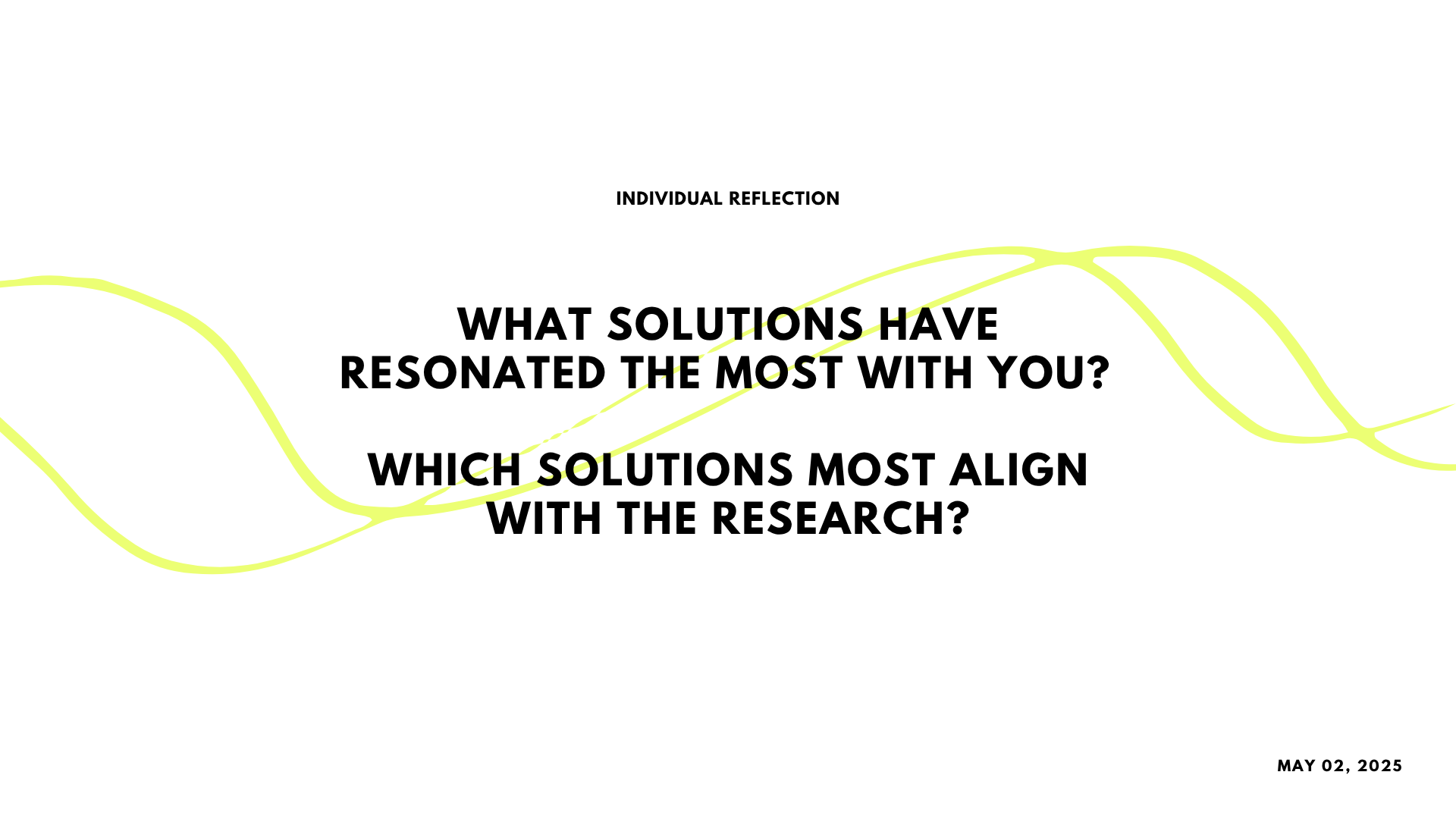 Individual reflection